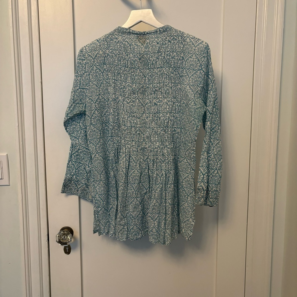 Roberta Roller Rabbit Blue and White Tunic with Intricate Patterns - Picture 16 of 16